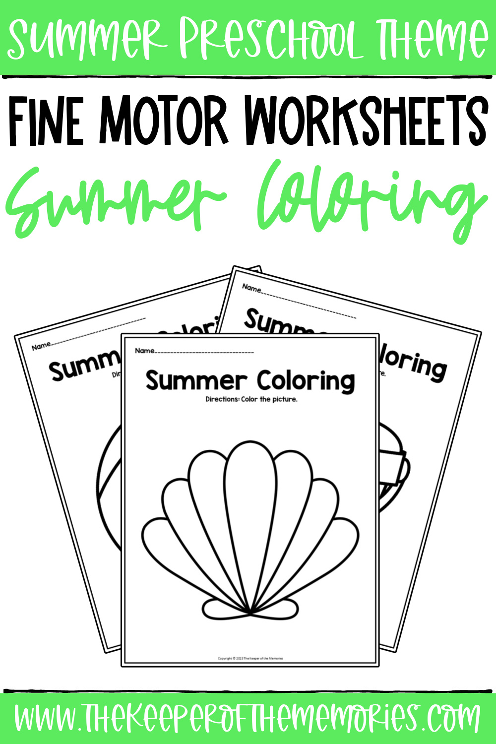 Summer coloring worksheets