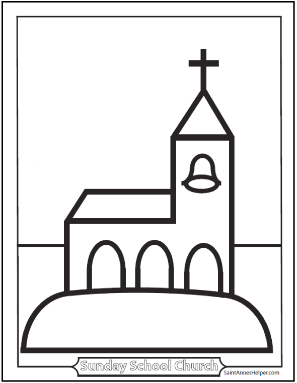 Coloring sheets for children ââ preschool church coloring page