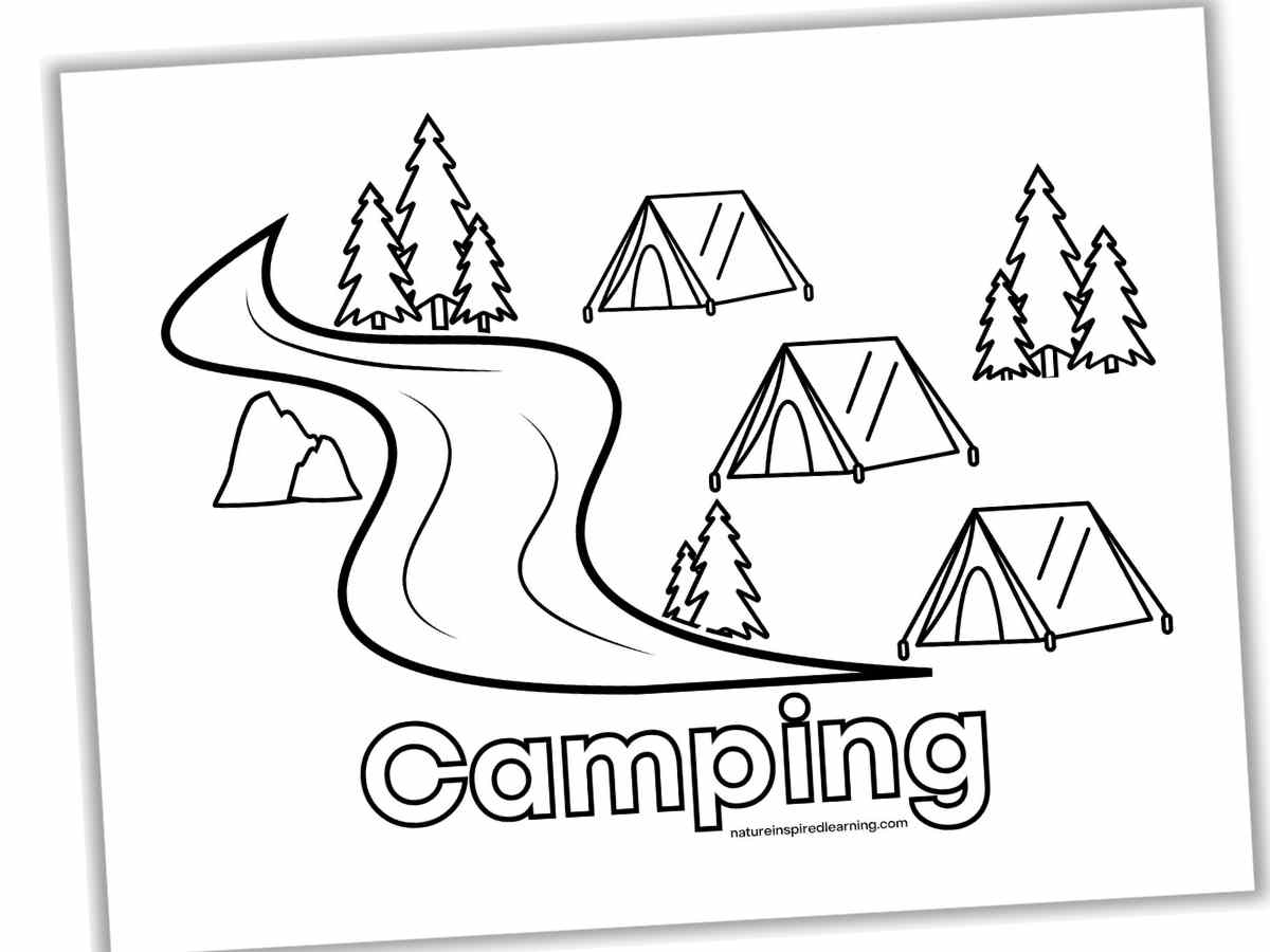 Camping coloring pages new