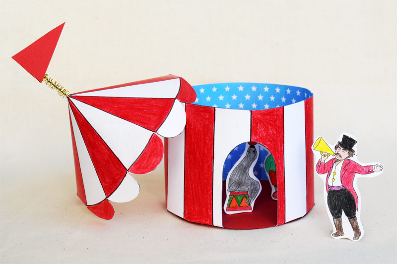 Paper circus tent kids crafts fun craft ideas