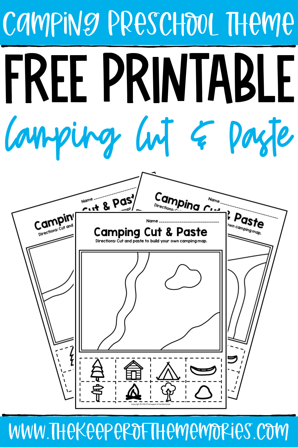 Camping cut and paste worksheets