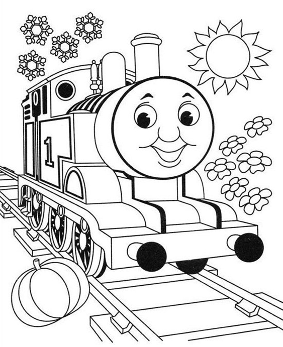 Free easy to print thomas the train coloring pages