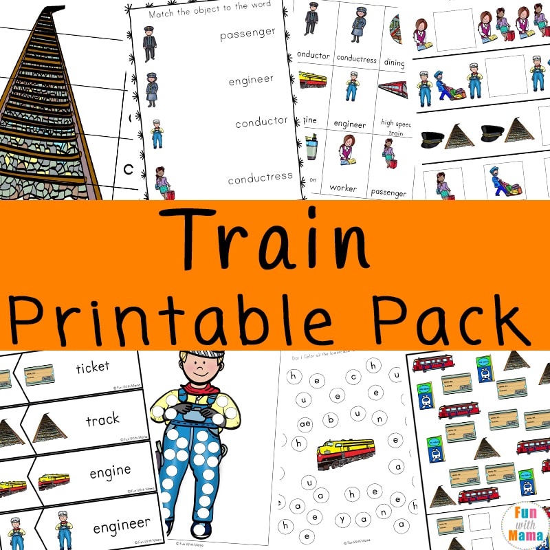 Train kids print out activity pack