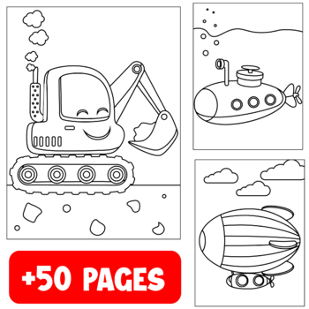 Transportation coloring pages for preschool cars and trucks and things that go