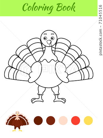 Coloring page happy turkey coloring book for