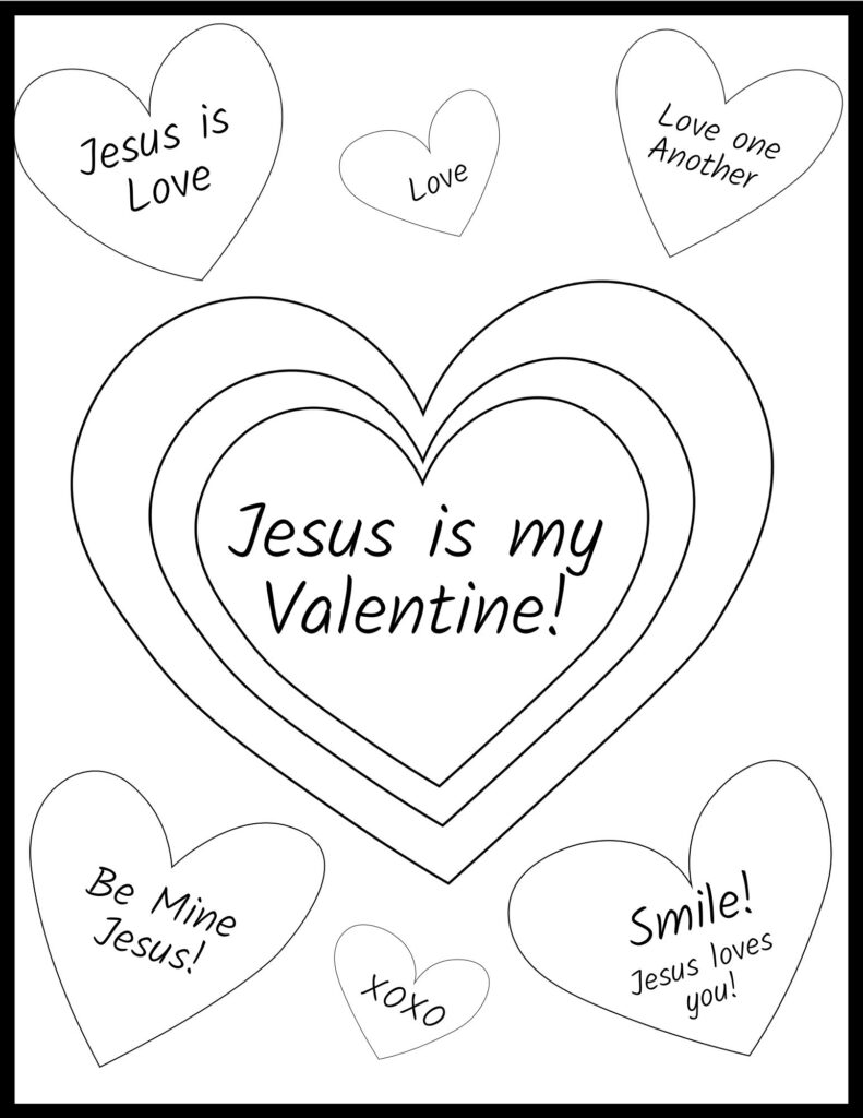 Christian valentine coloring pages