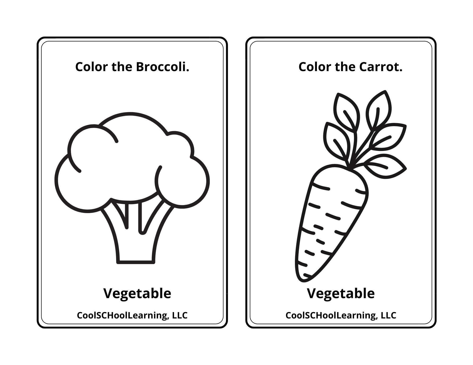 Vegetable coloring pages kids coloring sheets veggie print prek worksheets educational printables for kids