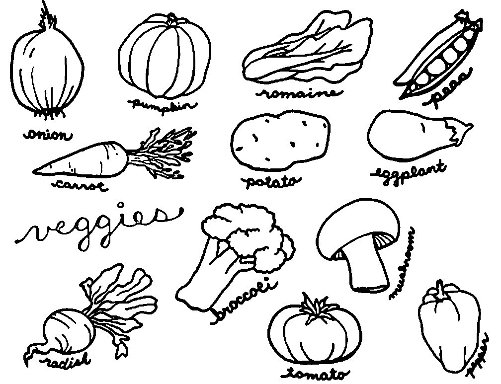 Vegetable coloring pages