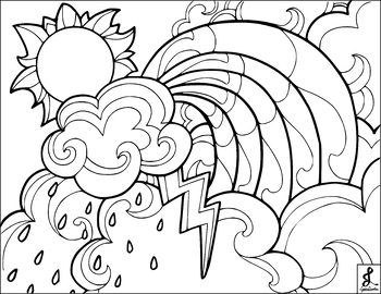 Weather coloring page tpt