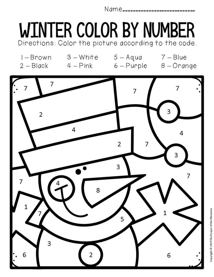 Color by number winter preschool worksheets preschool winter worksheets winter preschool winter kindergarten worksheets