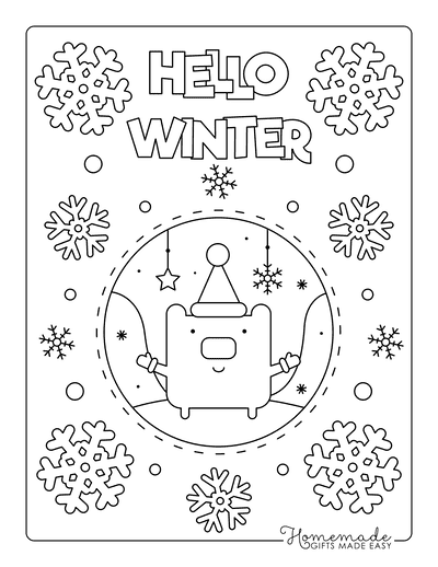 Free printable winter coloring pages for kids adults