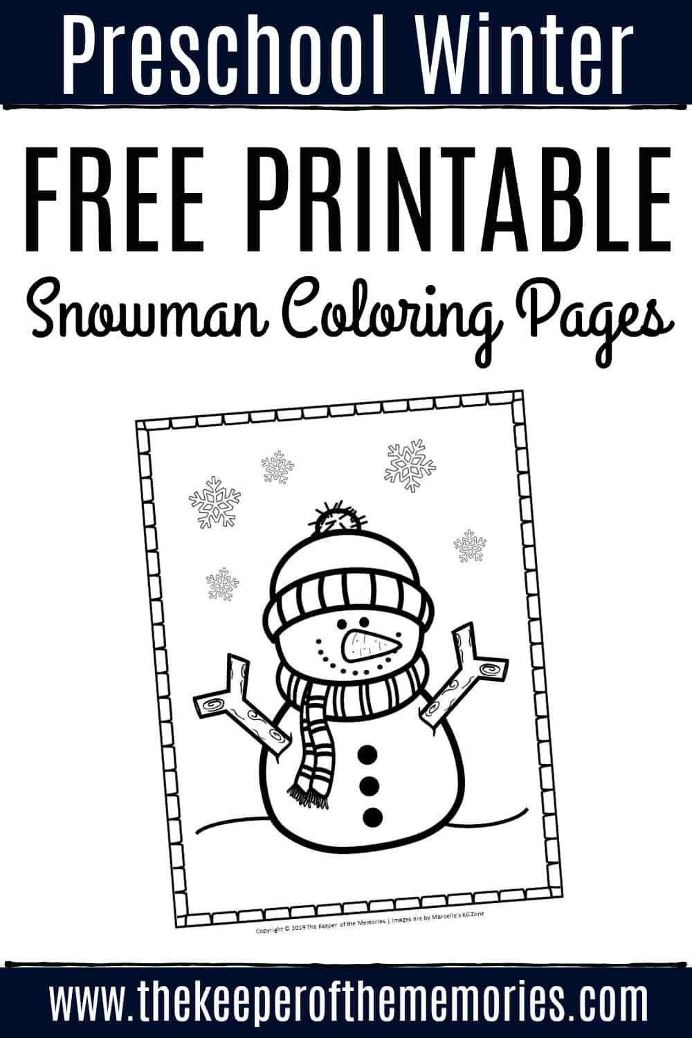 Free printable snowman coloring pages