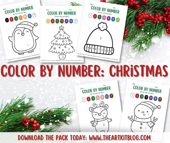Christmas color by number printables winter color by number number coloring pages preschool coloring pages homeschool printables