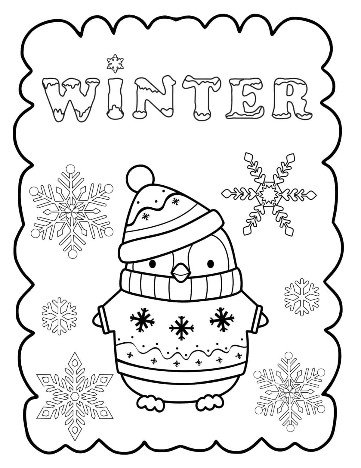 Free printable winter coloring pages that kids of all ages will enjoy