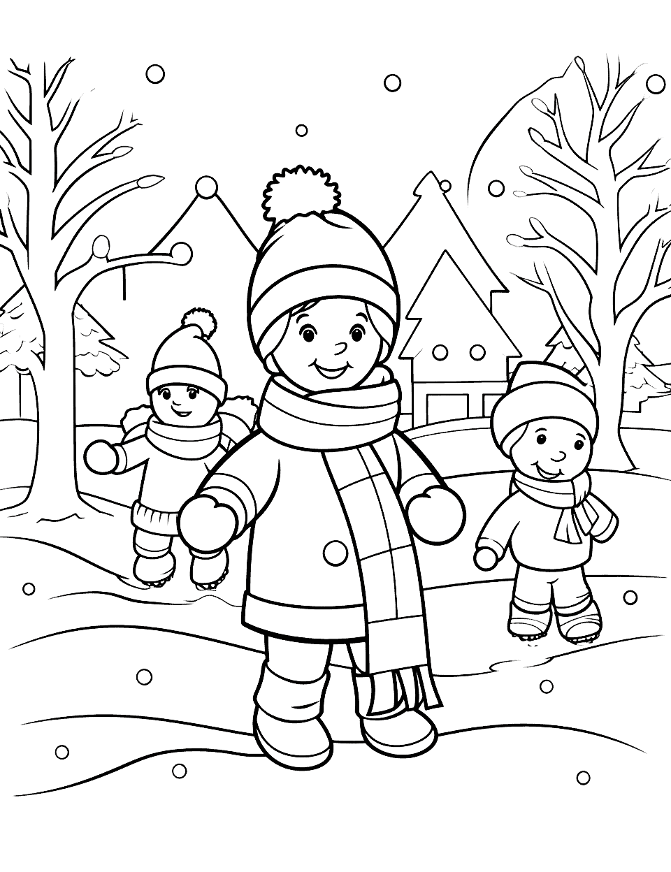 Winter coloring pages free printable sheets