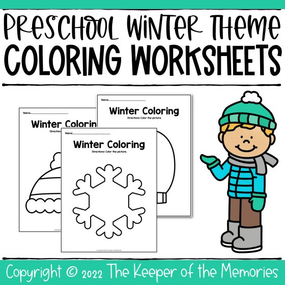 Winter coloring worksheets