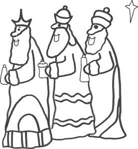 Three wise men coloring sheet