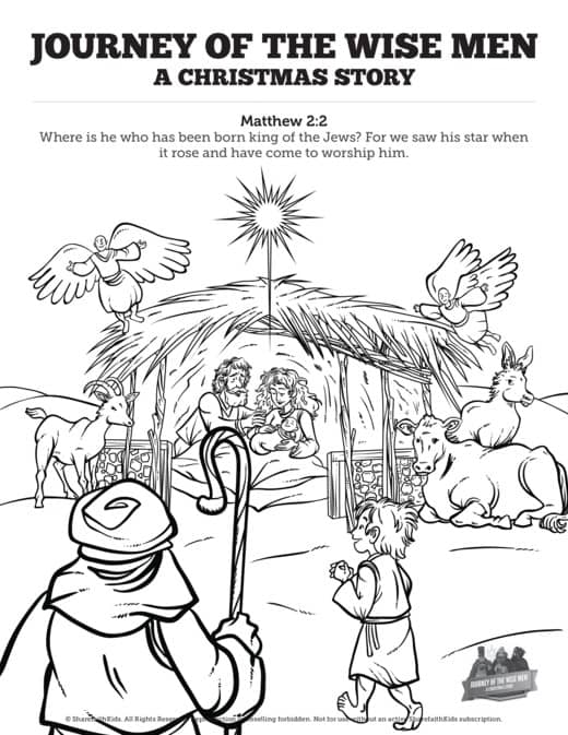 Matthew journey of the wise men the magi christmas story sunday school coloring pages â