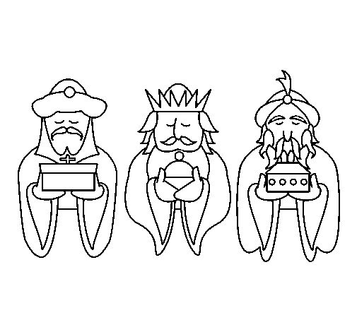 Delightful coloring page of the three wise men