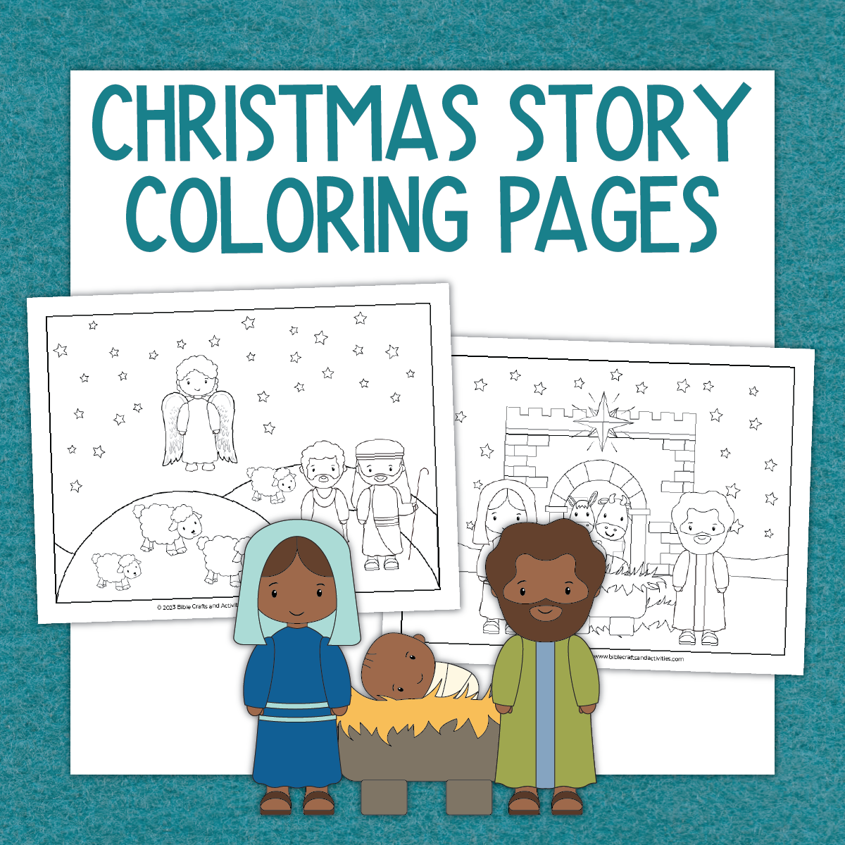 Christmas story coloring pages