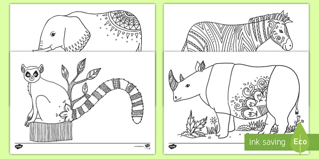 Printable zoo loring pages fun animals for kids