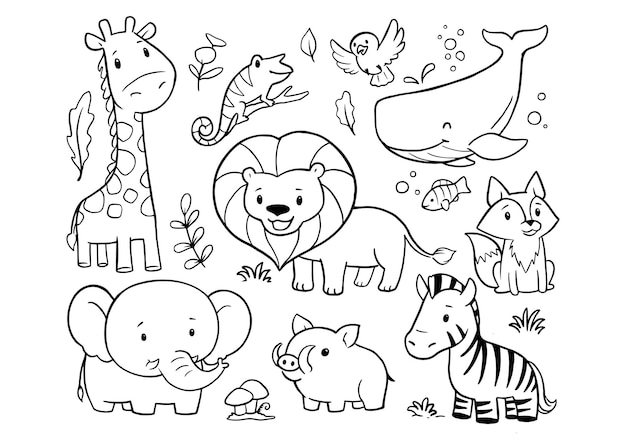 Zoo animals coloring pages images