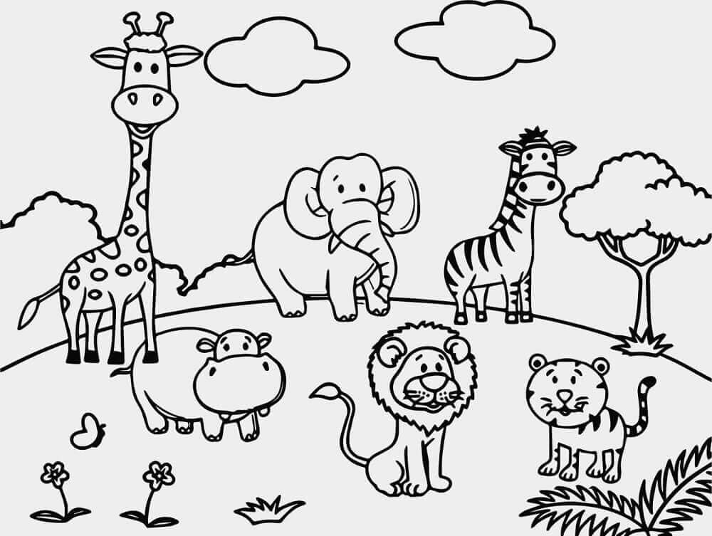 Free printable zoo coloring pages for kids