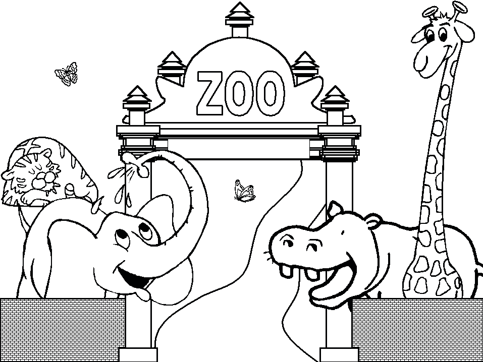 Free printable zoo coloring pages for kids