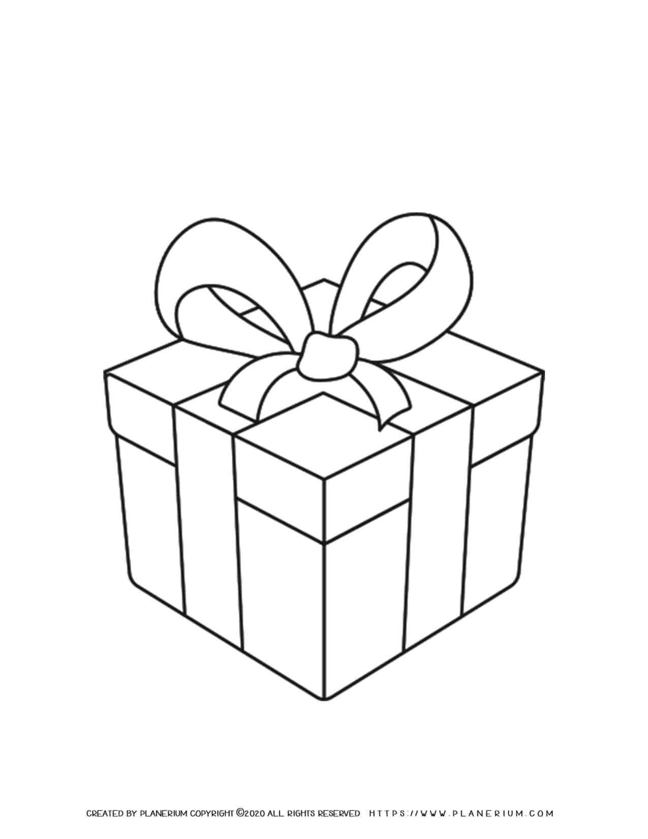 Present box thanksgiving coloring page free printable