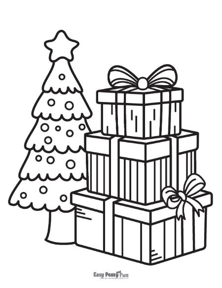 Printable presents coloring pages