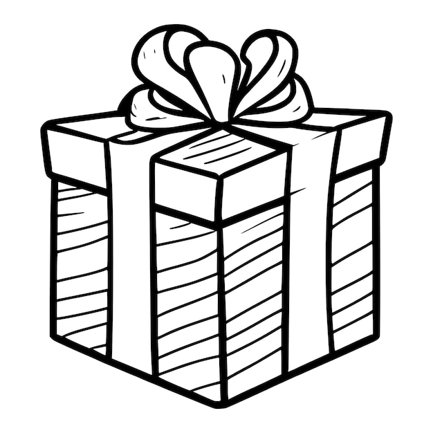 Premium vector gift box coloring pages for kids