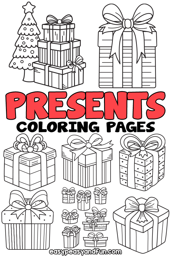 Printable presents coloring pages