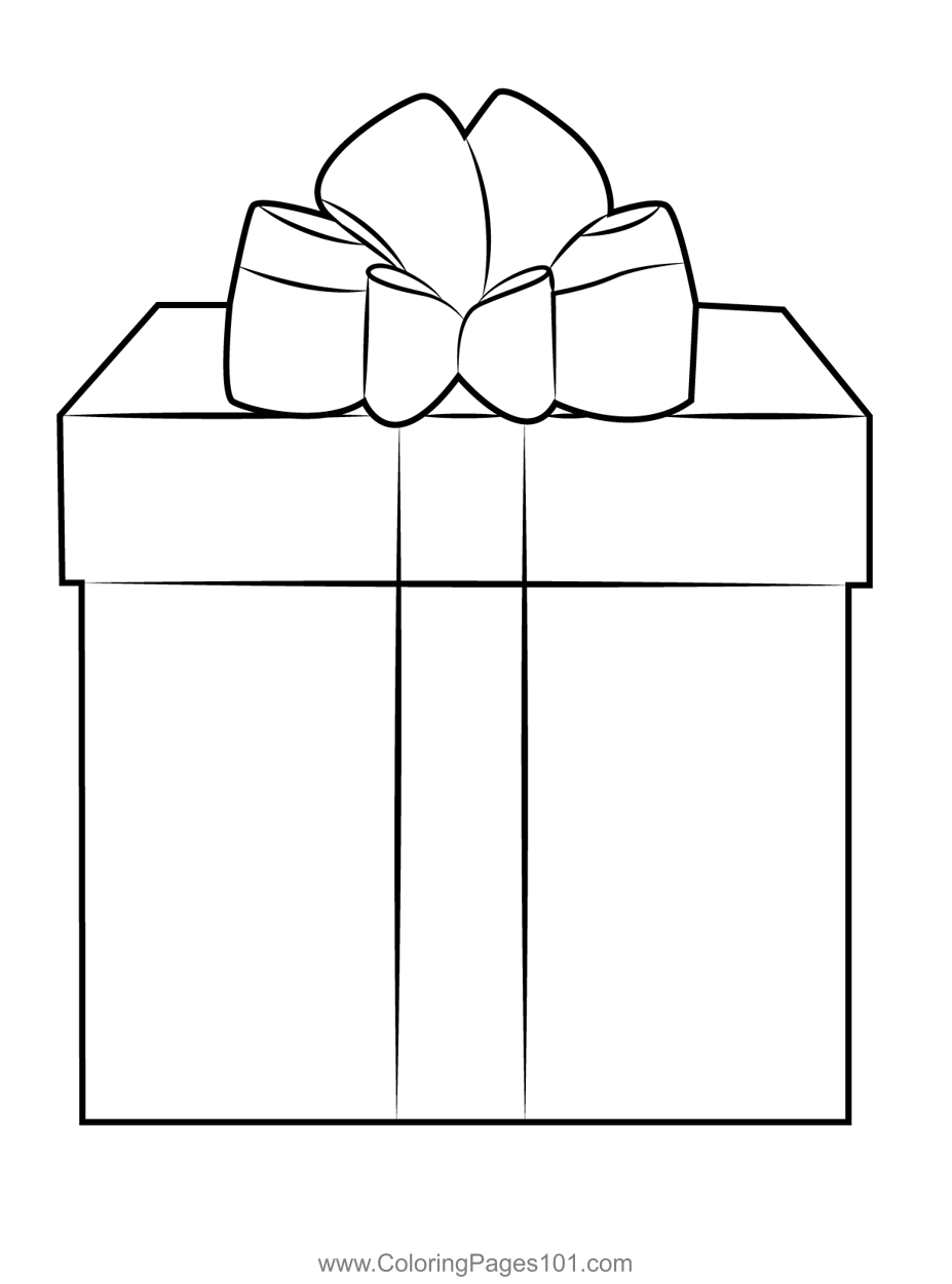 Christmas gift coloring page for kids