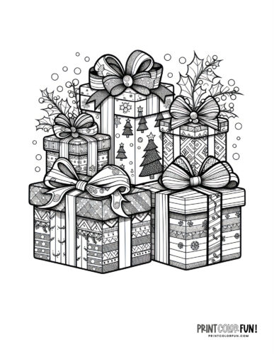 Christmas present clipart coloring pages plus quick easy activities you can do with em at