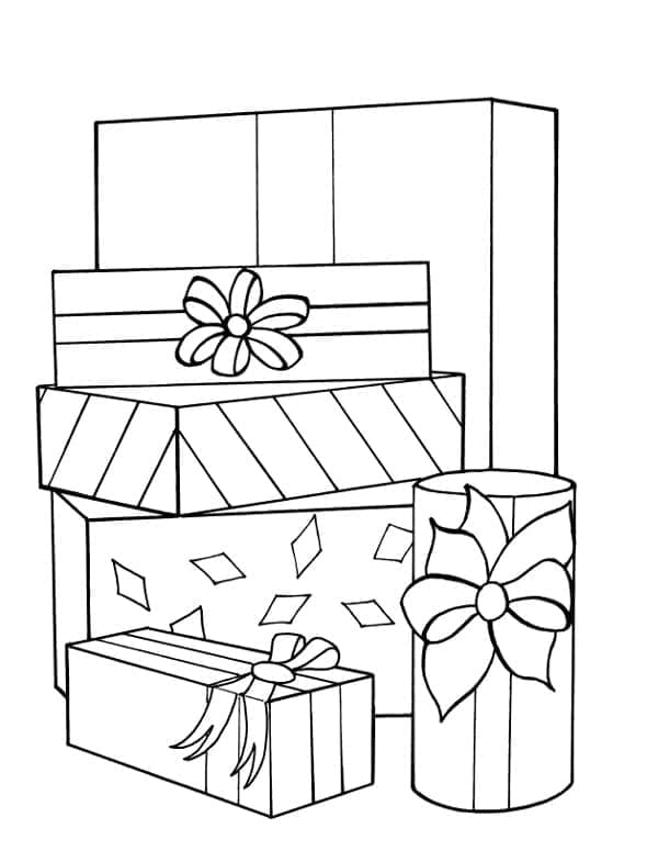 Free christmas gifts coloring page