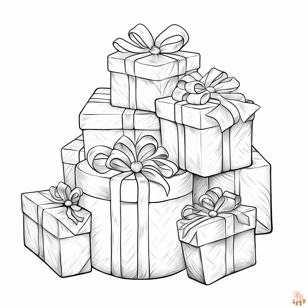 Printable present coloring pages free for kids and adults