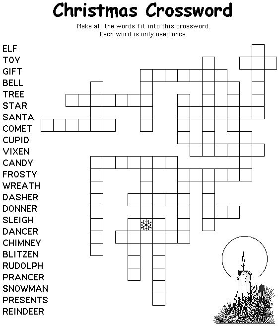 Christmas crossword puzzles