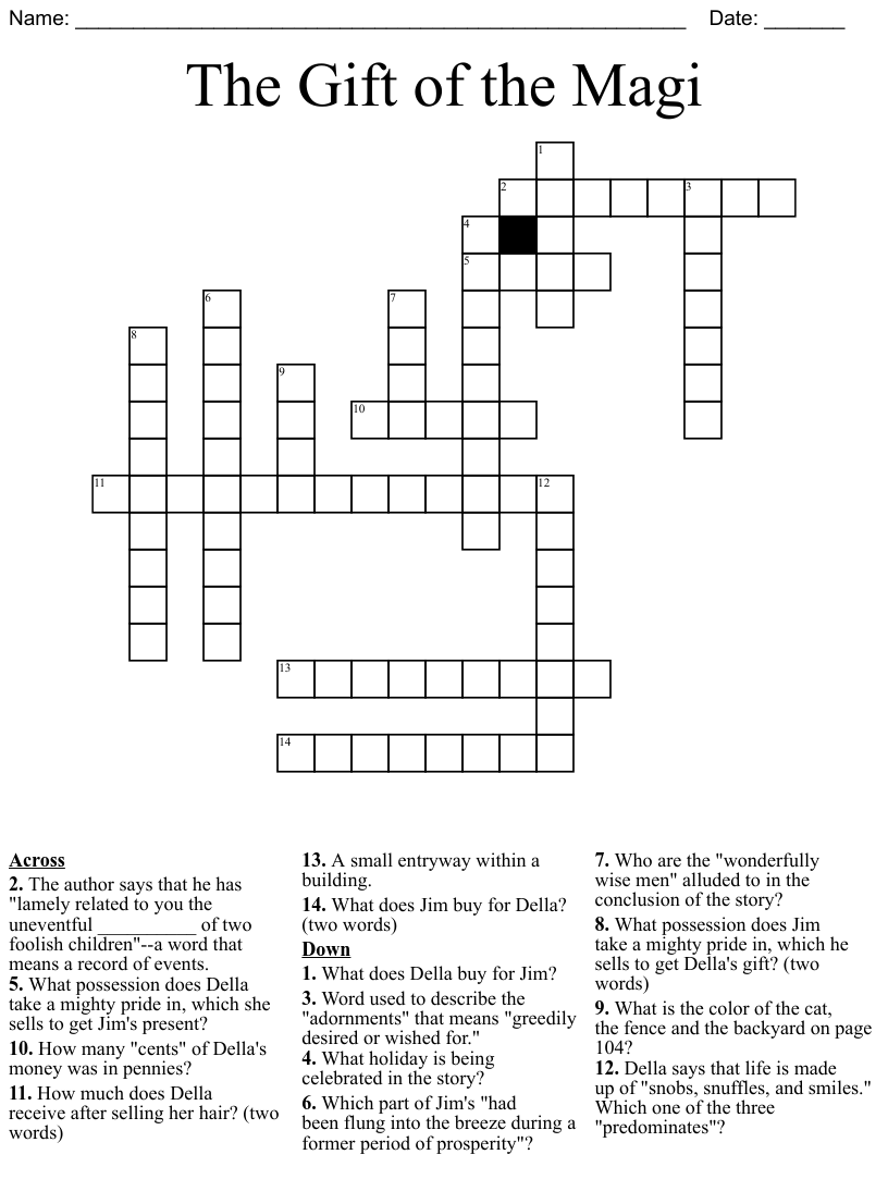 The gift of the magi crossword