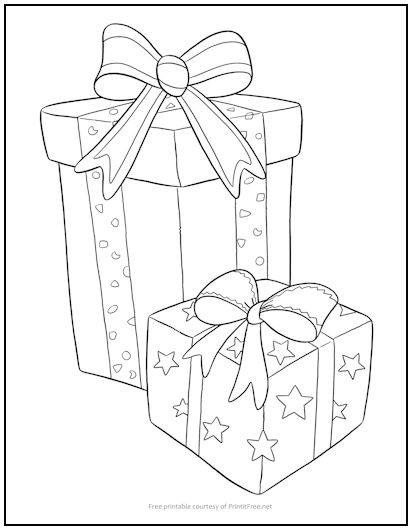 Wrapped gifts coloring page print it free