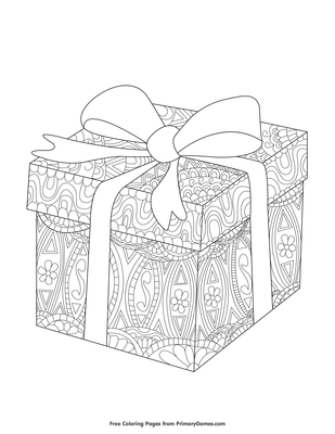 Christmas gift coloring page â free printable pdf from