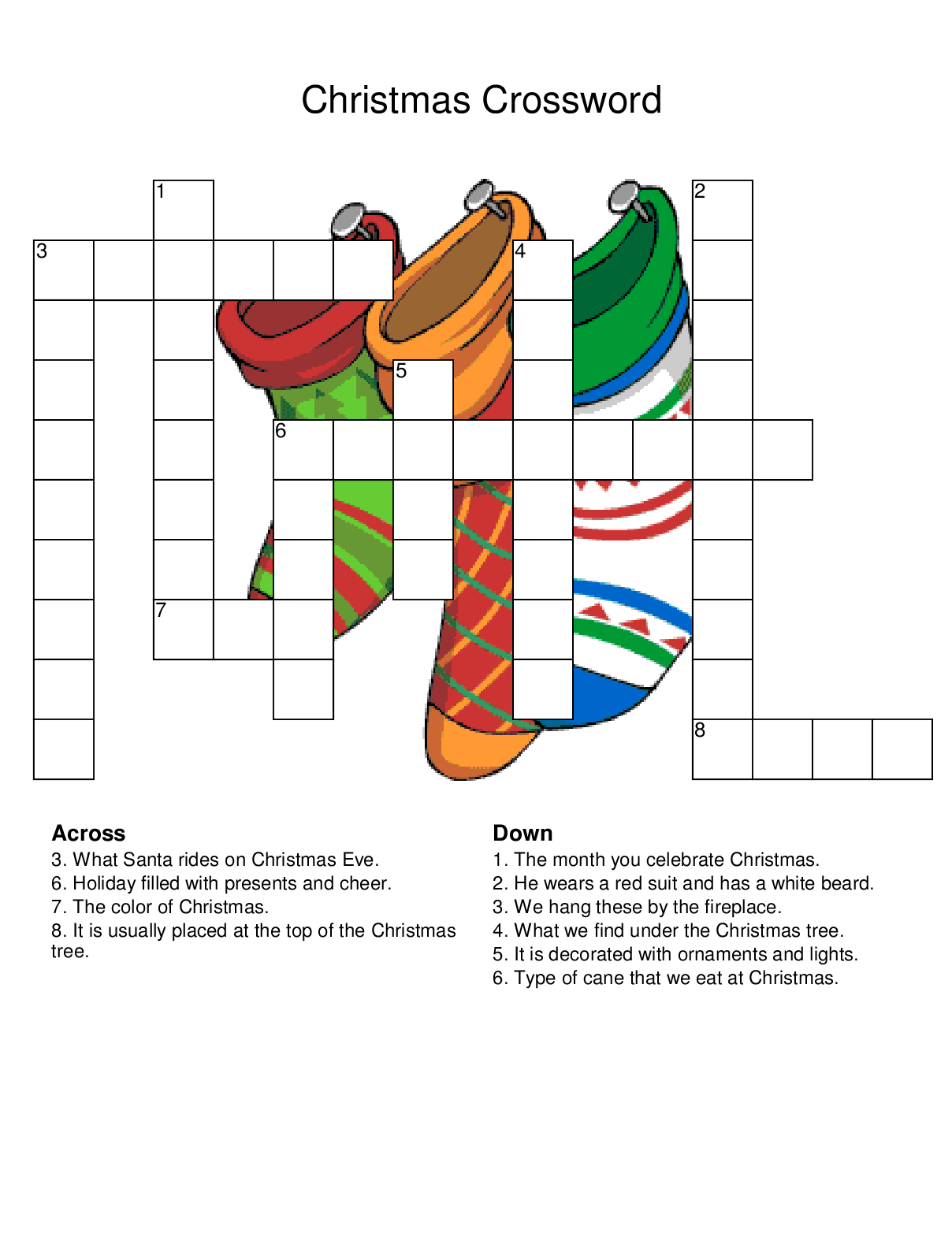 Christmas crossword puzzles