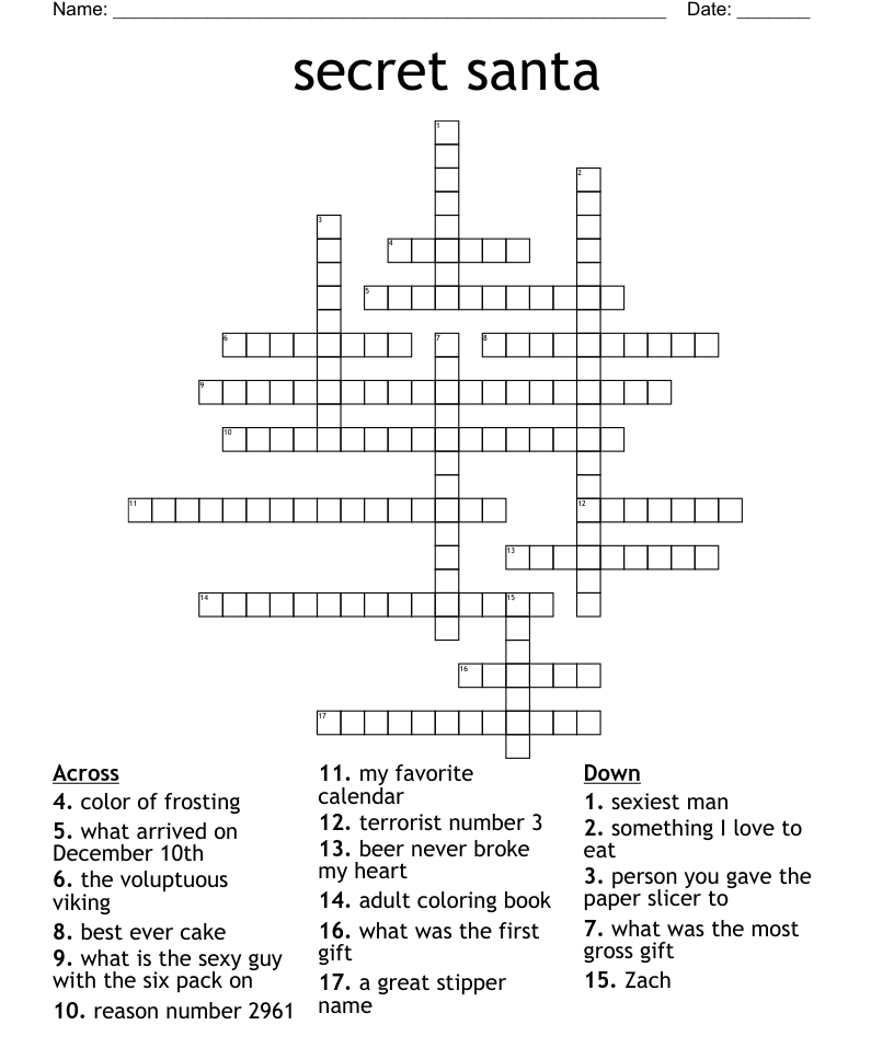 Secret santa crossword