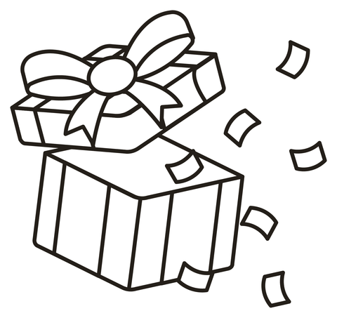 Wrapped gift coloring page free printable coloring pages