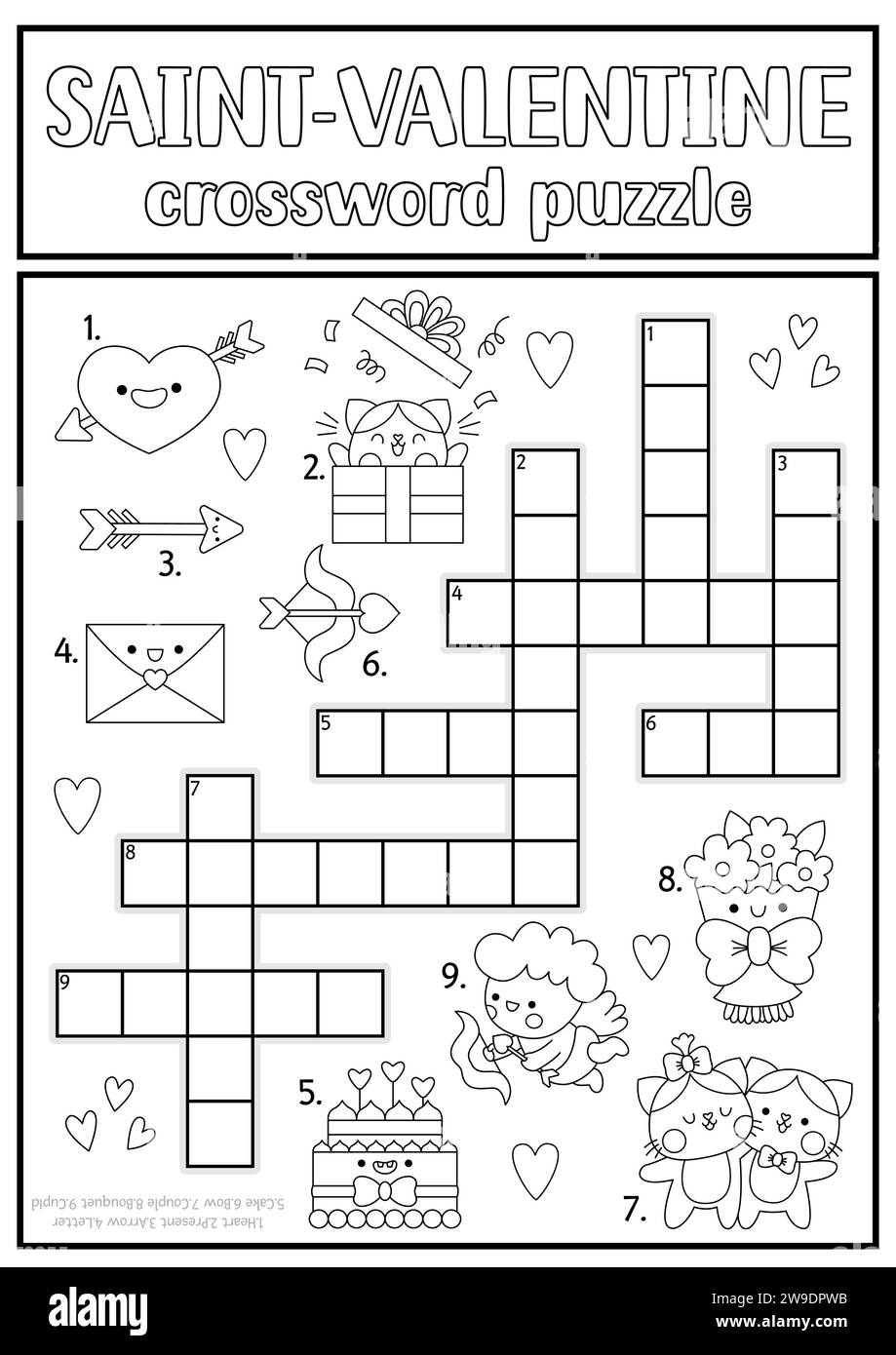 Crossword puzzle child black and white stock photos images