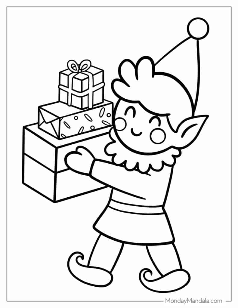 Christmas present coloring pages free pdf printables