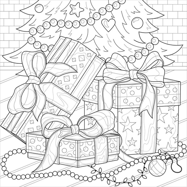 Christmas coloring free stock vectors