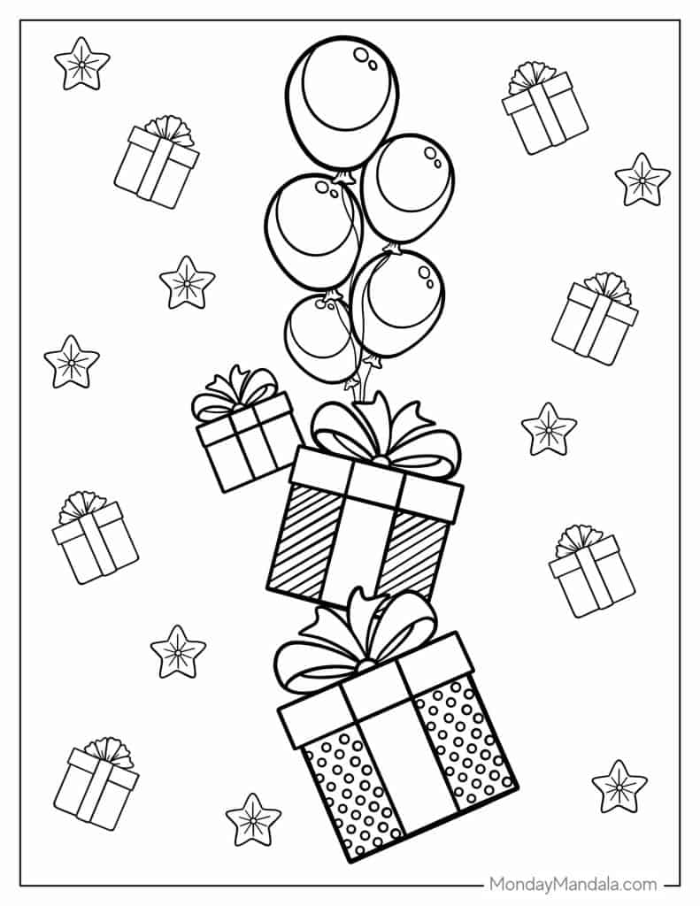 Christmas present coloring pages free pdf printables