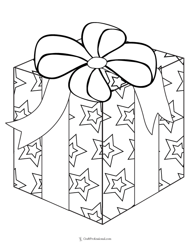 Christmas gift coloring pages