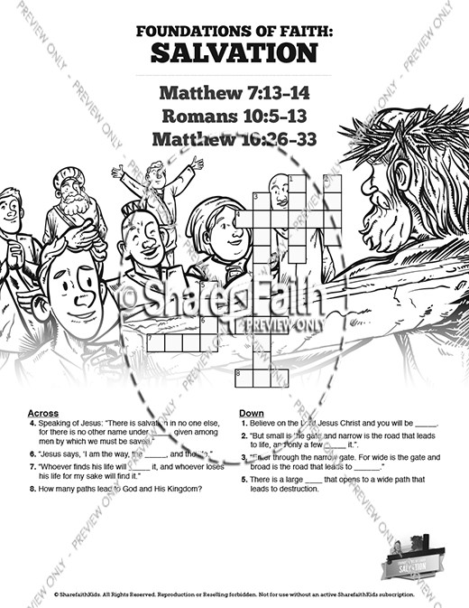 Matthew plan of salvation sunday school crossword puzzles clover media