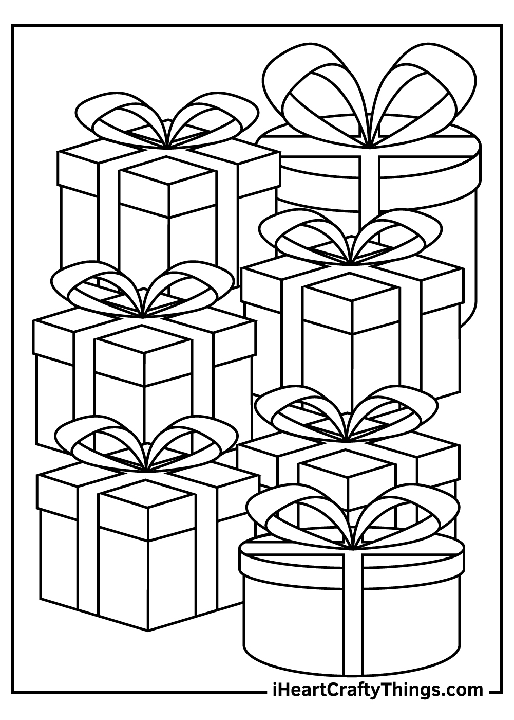 Christmas present coloring pages free printables